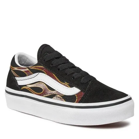 Vans Kid's Sk8-Hi Fire Reissue VLT LX Shoes - Black / Orange Casual Breathable Shoes