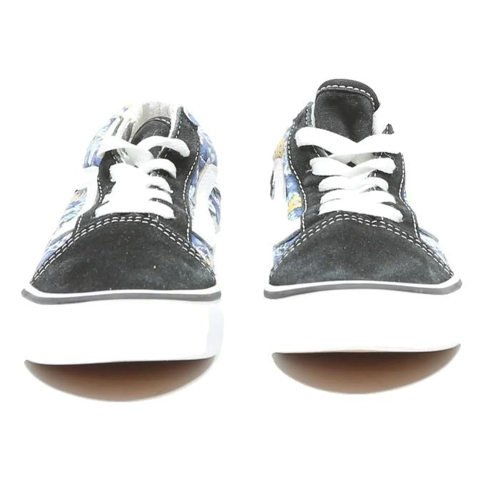 VANS Old Skool Girls Lace-Up Trainers Black & Blue Canvas UK 2 Floral Pattern Nike Metconsf Training Shoe