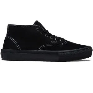 Vans Skate Authentic Mid Shoes - Blackout Skate Shoes With Hidden Pocket
