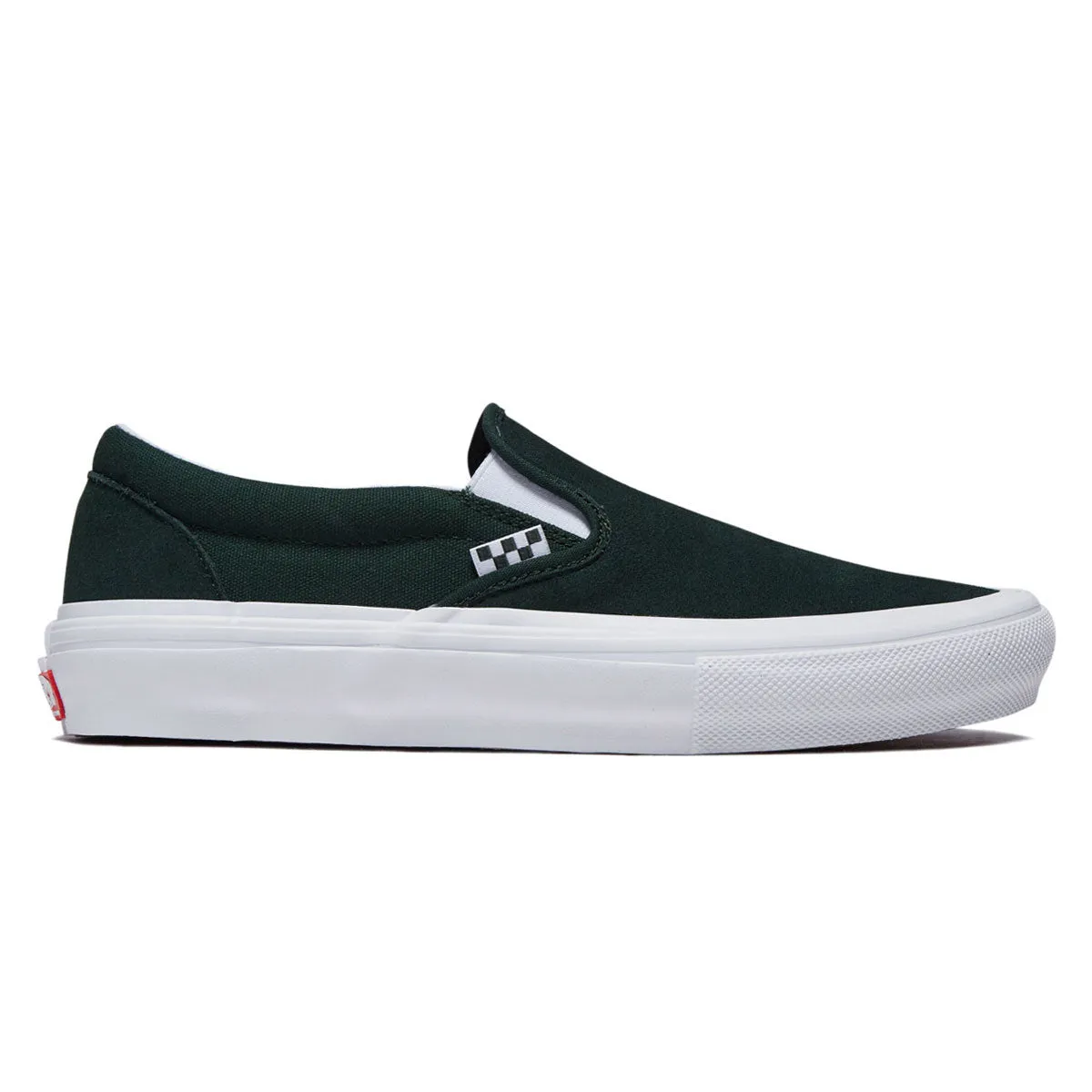 Vans Skate Slip-on Shoes - Green/White Sb Check Solarsoft Canvas Premium Skate Shoes