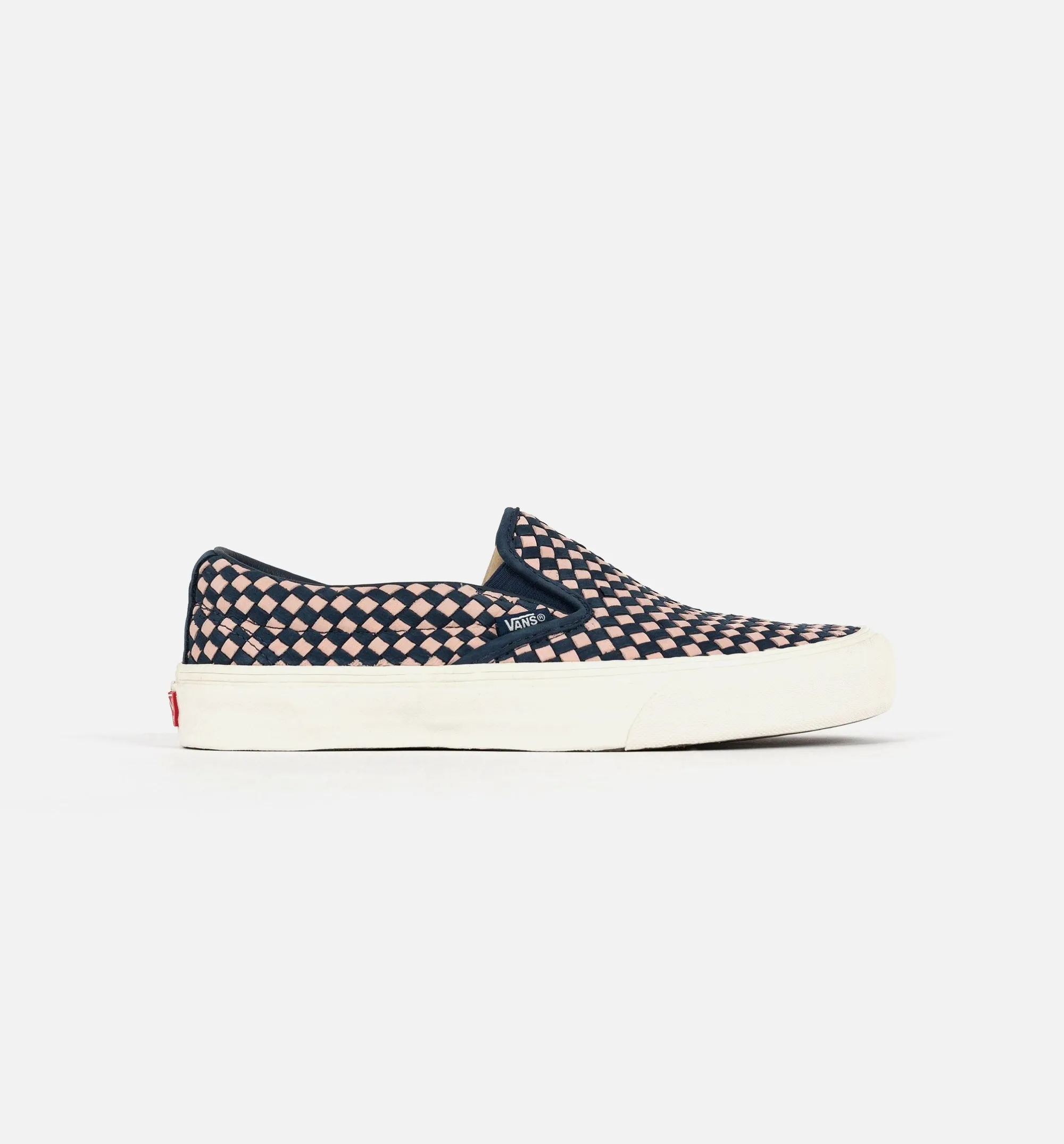 Skate Grosso Mid Shoes Vans Vault X Taka Hayashi Woven Slip-On 66 LX Men's Shoe - Dress Blue/Marshmellow White