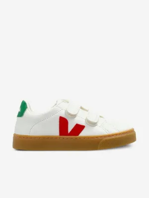 Veja Kids Chromefree Leather Small Esplar Traners in White Best On Cloud Training Shoes