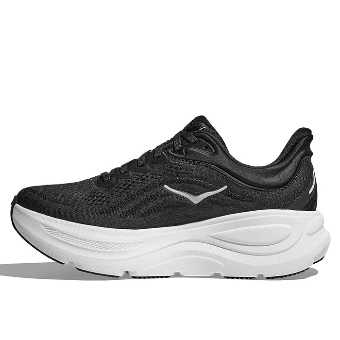 Mens Hoka Bondi 9 in Black/White Overweight