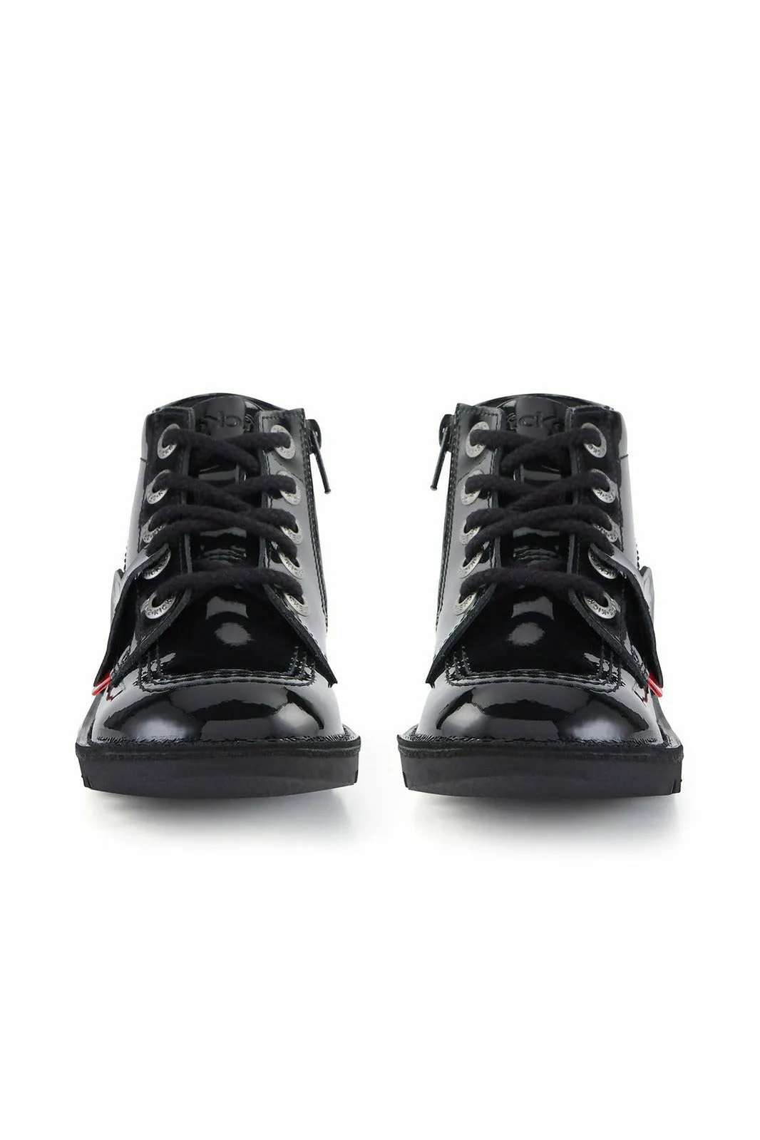 Casual Fleet Shoes Kickers Kick Hi Zip black patent