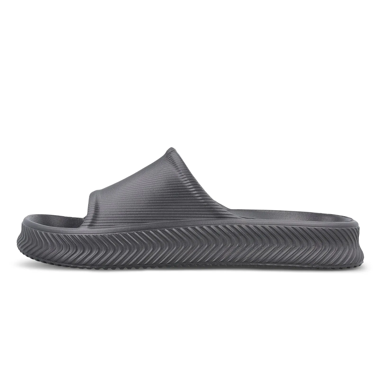 Slippers Size Chart Walkaroo Mens Flip Flop Sliders  - WC8737 Dark Grey