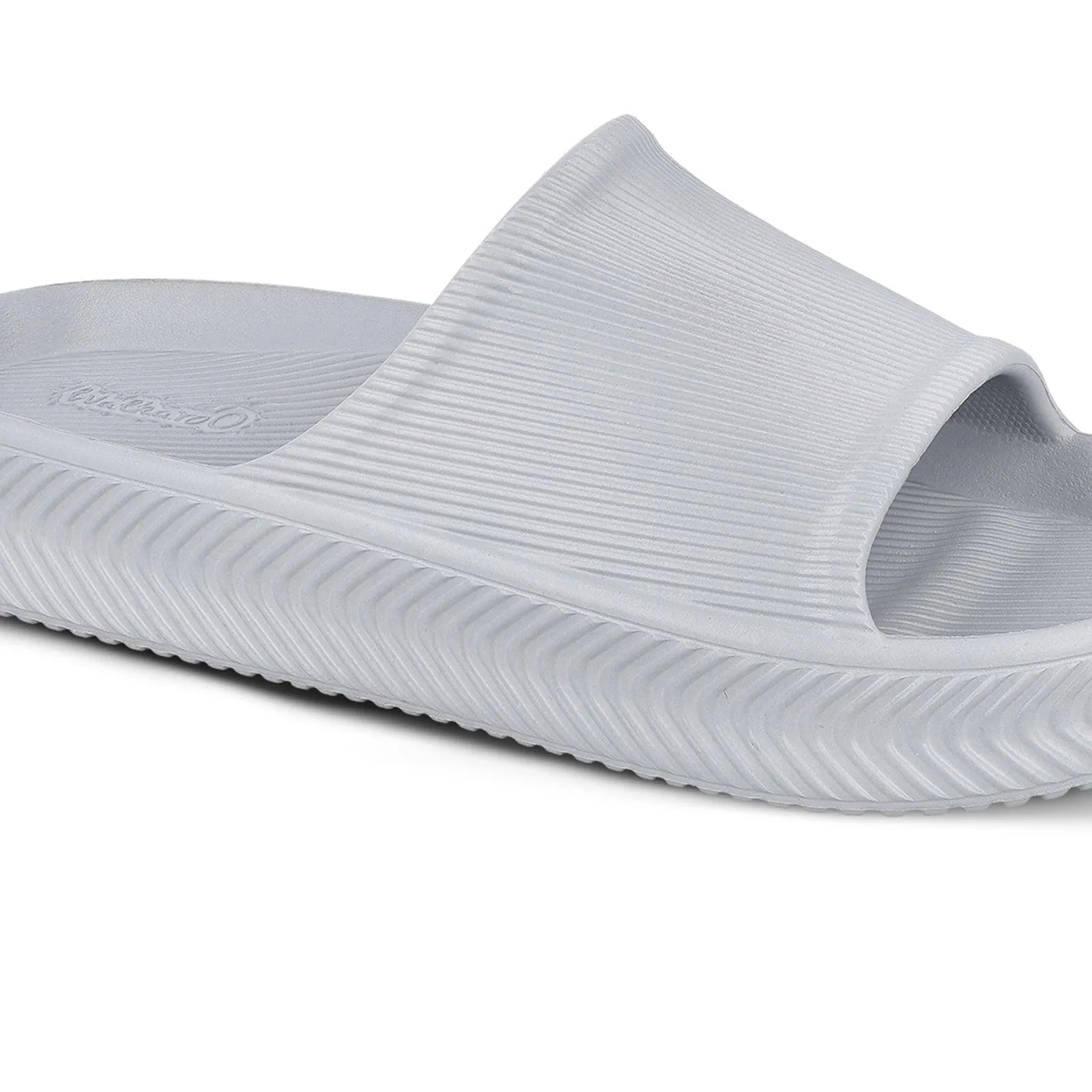 Walkaroo Mens Flip Flop Sliders  - WC8737 Light Grey Dream Slippers