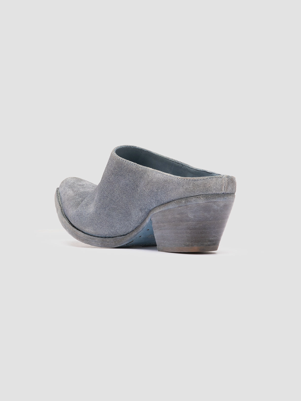 WANDA DD 101 - Blue Suede Mule Sandals Made In Italy