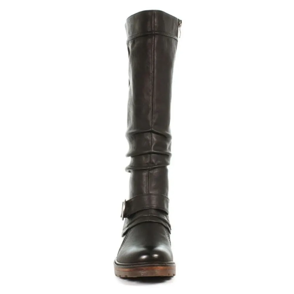 Dog Print Rain Boots Wanderlust Fiona-3 Black Tall Boot (Women's)