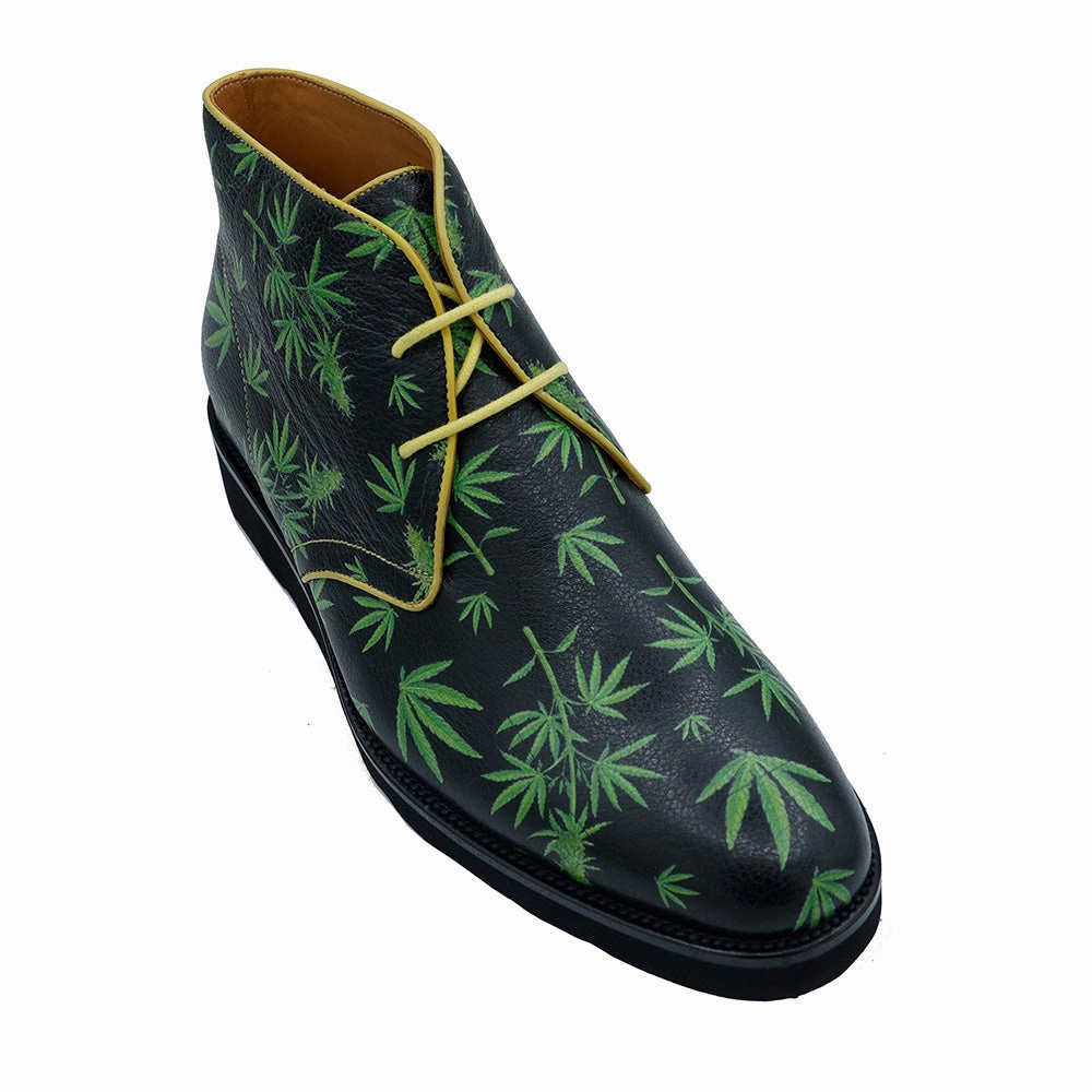 Cute Hunter Rain Boots Sheriff Collection 2450-2895 Cannabis High-Top Shoes
