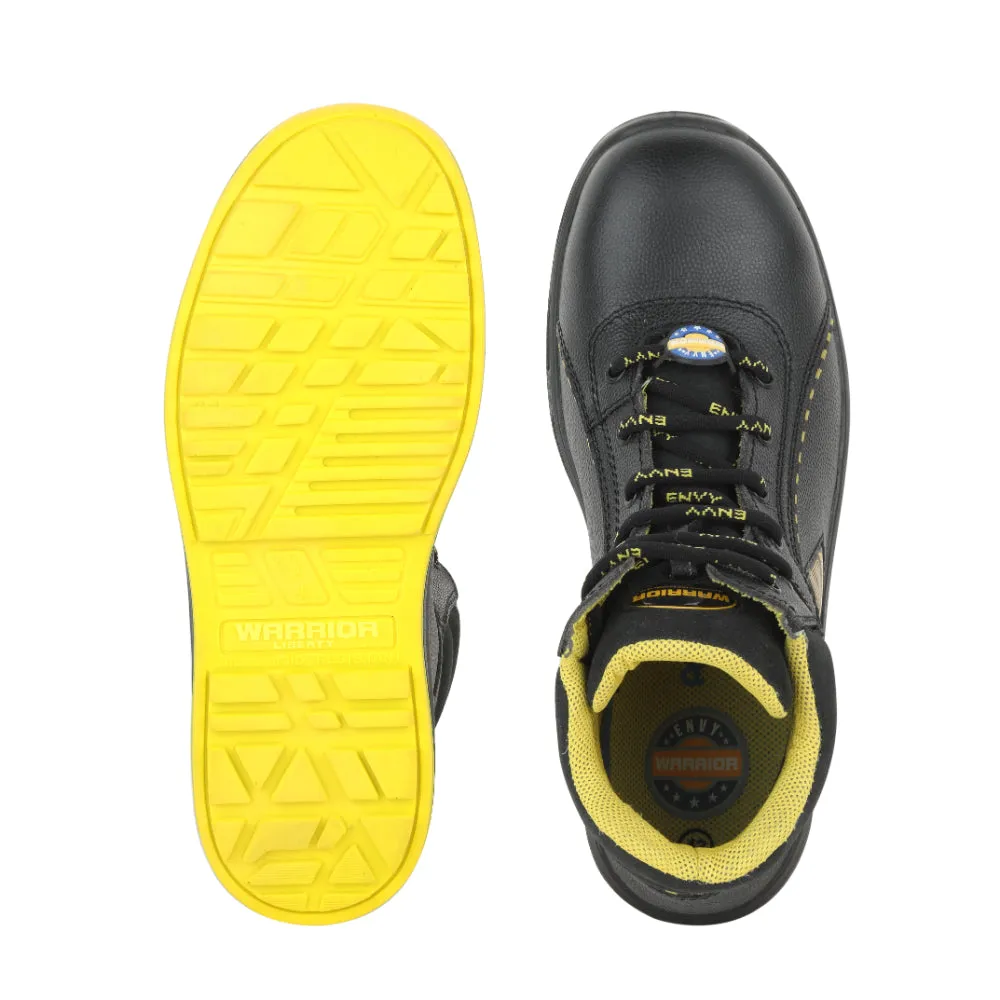 Warrior Genuine Leather Ankle Boot Black Steel Toe Safety Boots for Men EARTH-BOOT By Liberty Knee High Boots Lug Sole