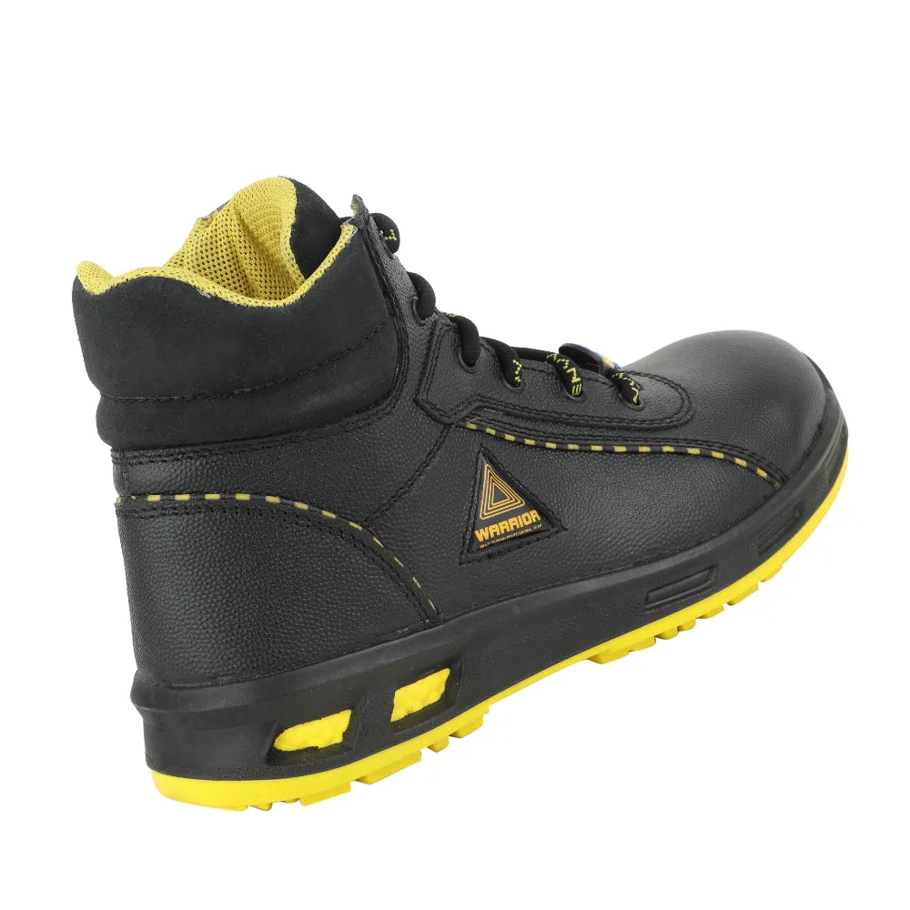 Warrior Genuine Leather Ankle Boot Black Steel Toe Safety Boots for Men EARTH-BOOT By Liberty Equine Boots