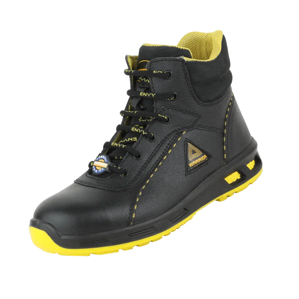 Warrior Genuine Leather Ankle Boot Black Steel Toe Safety Boots for Men EARTH-BOOT By Liberty Dibs Boots