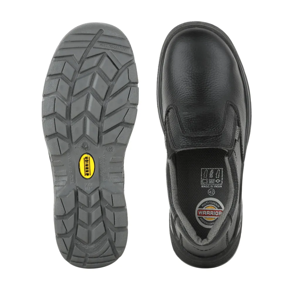 Soccer Tennis Shoes Warrior Slip On Steel Toe Double Density Black Safety Shoes for Men 3003-123 By Liberty