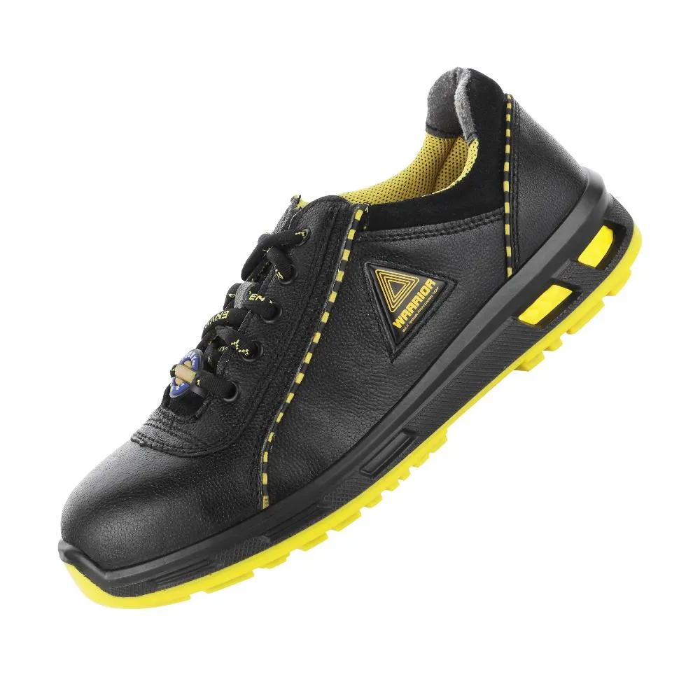 Warrior Steel Toe Black & Yellow Safety Shoes for Men Envy Earth Popcorn By Liberty Quality Work Boots
