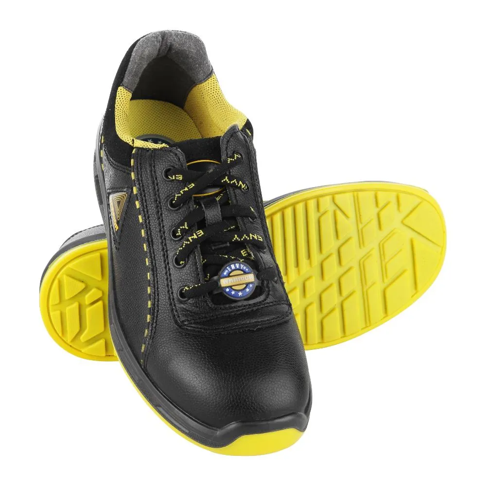 Guidi Boots Warrior Steel Toe Black & Yellow Safety Shoes for Men Envy Earth Popcorn By Liberty