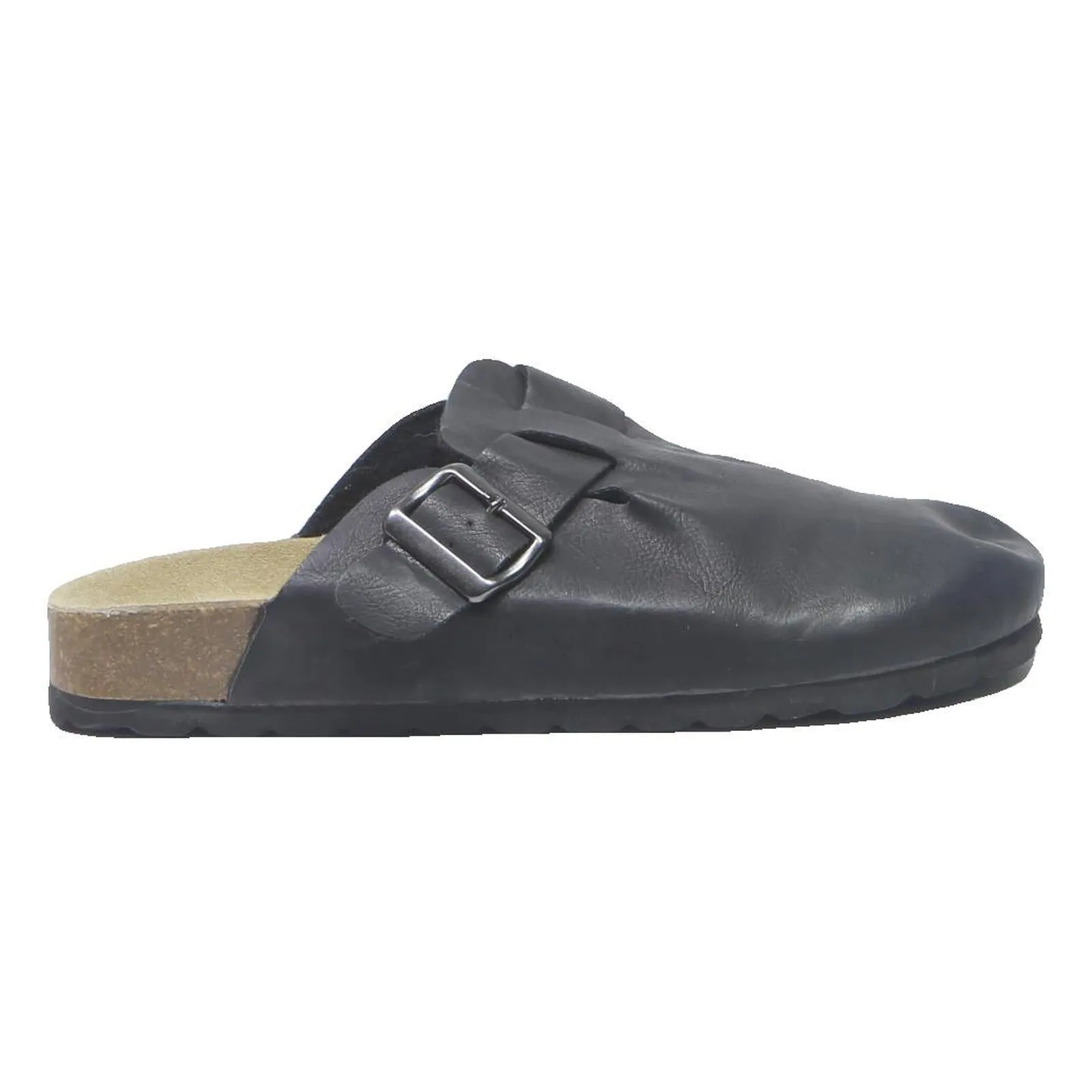 NATURE COMFORT Mens Leather Black Sliders UK 8 Genuine Footwear Comfortable Shark Slippers Crochet Free Pattern