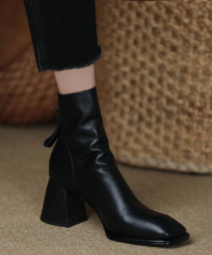 Burberry Holloway Rain Boots Brown Boots Chunky Cowhide Leather Women Splicing Zippered RD012