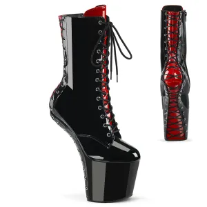 Wonder Woman Boots 8 Inch Heelless CRAZE-1040FH Black Red