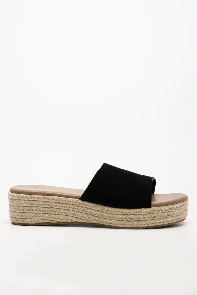 Sandals Flat Closed Toe Wedge Mule Sandal Black