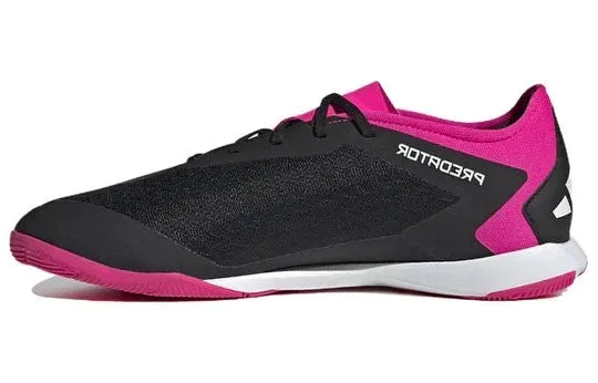 adidas Predator Accuracy.3 L IN Indoor Shoes- Core Black / Cloud White / Team Shock Pink 2 Exclusive Soccer Cleats