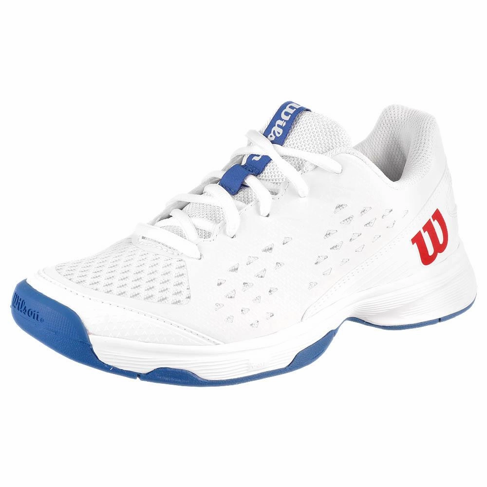 Wilson Junior Rush Pro L - White/Dj vu Blue Ben Shelton Tennis Shoes