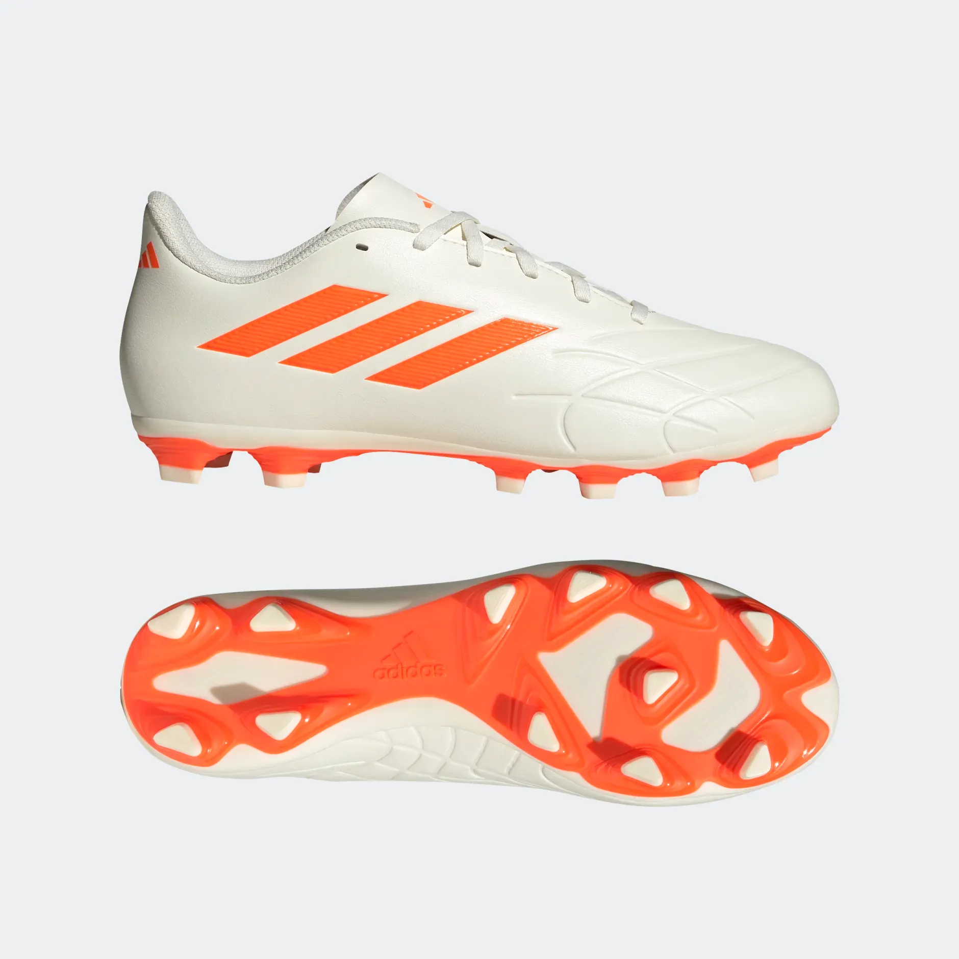 Best Soccer Cleats For Fullbacks Adidas Men's Copa Pure.4 Flexible Ground Boots - Off White / Solar Orange