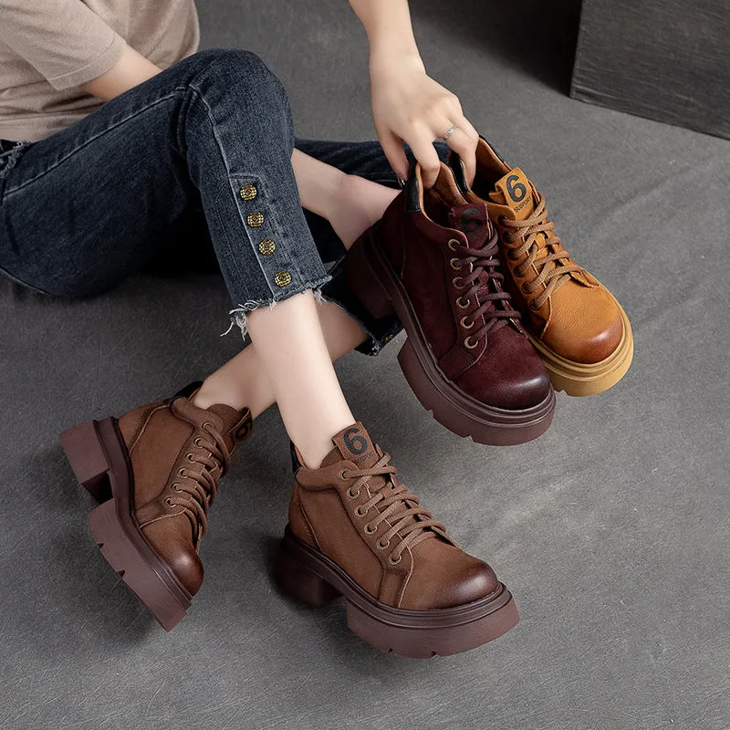 Women Casual Fashion Leather Chunky Sole Ankle Boots Exotic Cowgirl Boots