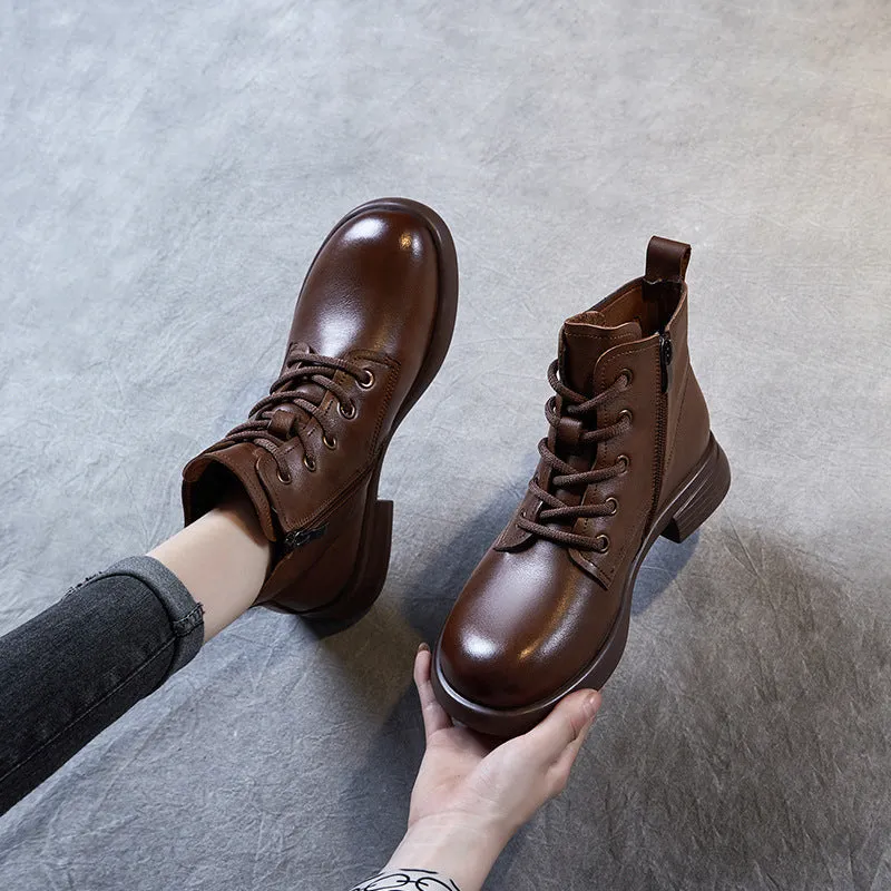 Women Classic Minimalist Soft Leather Flat Ankle Boots Green Rain Boots