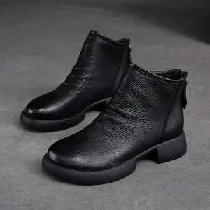 Women Minimalist Soft Leather Casual Ankle Boots Academy Sports Cowboy Boots