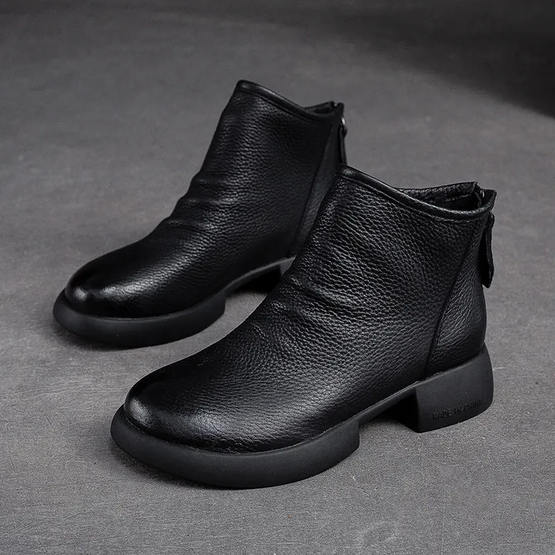 Women Minimalist Soft Leather Casual Ankle Boots Thigh High Jean Boots