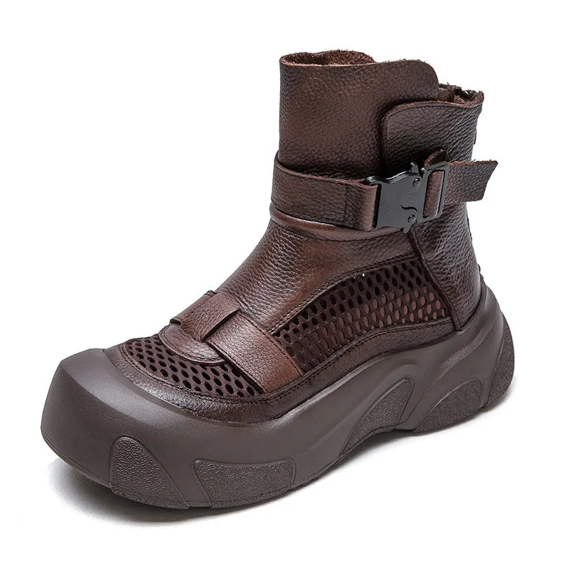 Women Retro Hollow Mesh Casual Thick Soled Boots Sequence Ugg Boots