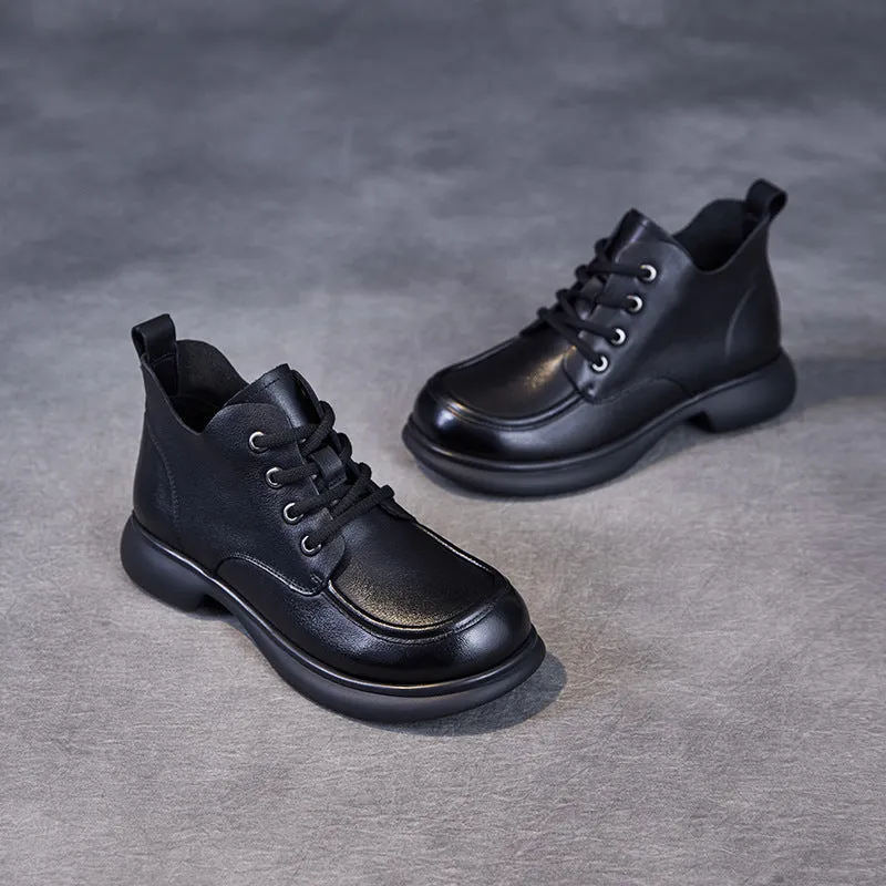 Moon Boots Near Me Women Retro Minimalism Solid Soft Leather Ankle Boots