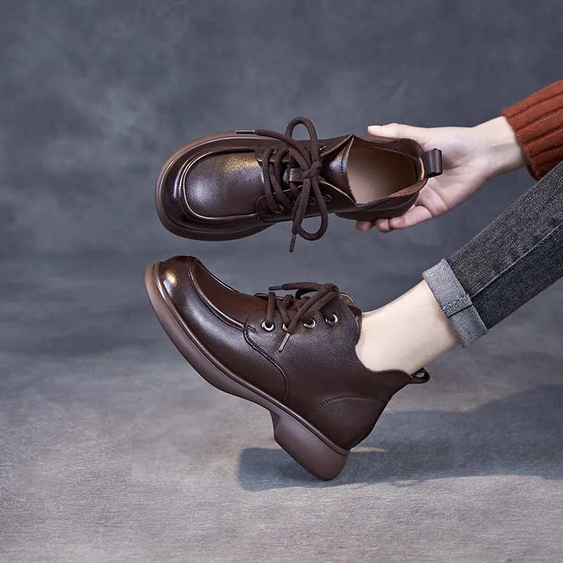 Chukka Boots Desert Boots Women Retro Minimalism Solid Soft Leather Ankle Boots