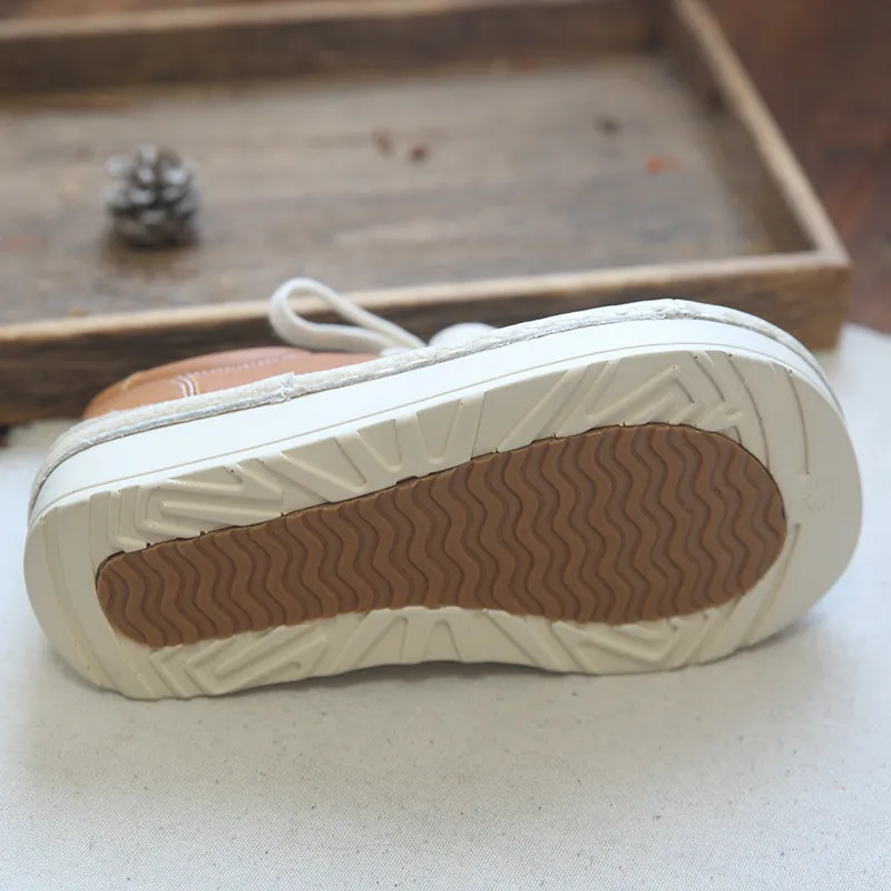 Kate Spade Sally Rain Boots Women Retro Patchwork Leather Thick Sole Casual Shoes