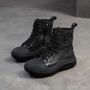 Tretorn Lined Rain Boots Women Vintage Minimalism Solid Leahter Flat Casual Boots