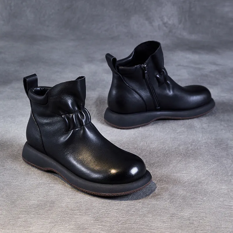 Women Vintage Soft Solid Leather Casual Ankle Boots Tretorn Lina 3 Rain Boot