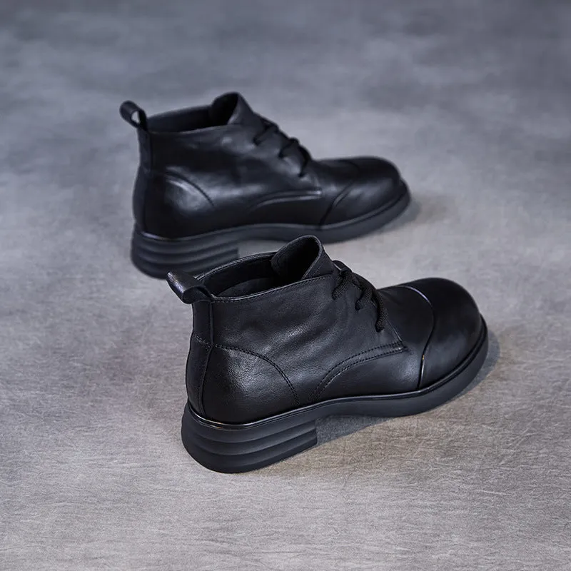 Crocs Crocband Jaunt Rain Boot Women Vintage Solid Soft Leather Lace-up Ankle Boots