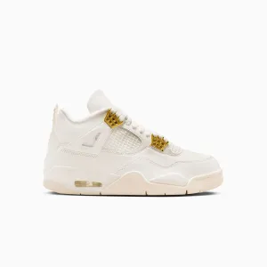 Nike Turf Baseball Shoes Women's Air Jordan 4 Retro "Metallic Gold"