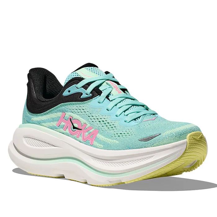 Alternative To Shoes Womens Hoka Bondi 9 in Blue Spark/Mint Flourite