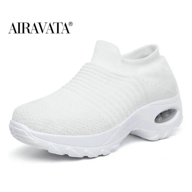 Women's walking shoes Fashion Casual Sport Shoes Sneakers Autumn Platform Flat Slip-on Comfortable Outdoor Waterproof Minimalist Trail Shoes