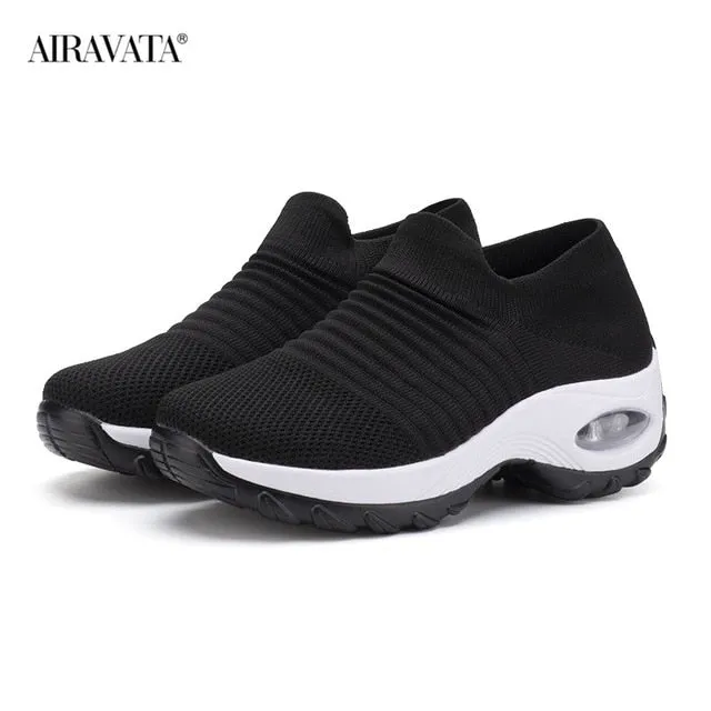 Women's walking shoes Fashion Casual Sport Shoes Sneakers Autumn Platform Flat Slip-on Comfortable Outdoor Trail Runner Hiking Shoes