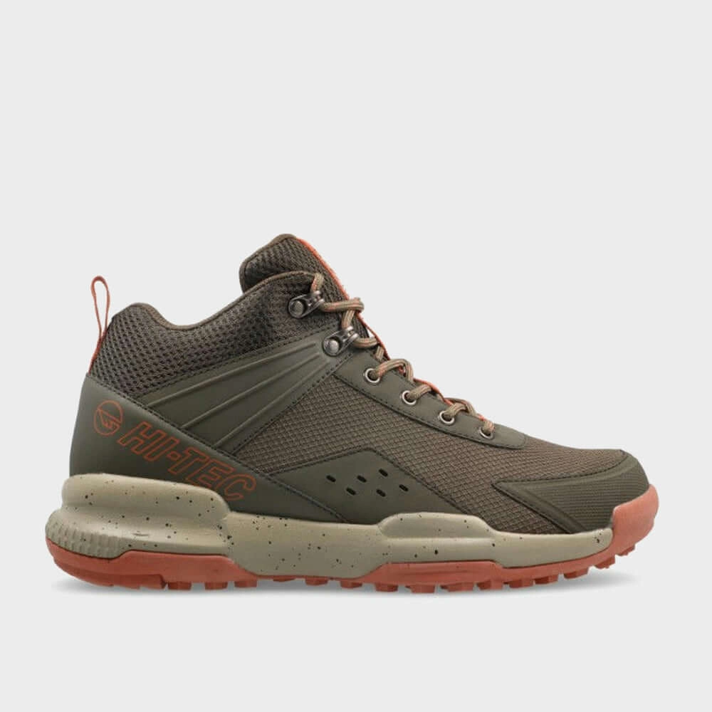 Hi-Tec Mens Glacier Mid Outdoor Shoes Brown Soft Casual Leather Shoe