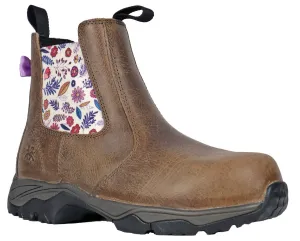 Veronica Boots By Frye Moxie Trades Womens Angel Distressed Composite Toe Brown Leather Work Boots