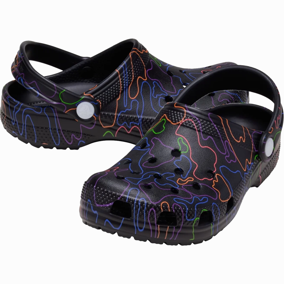 Youth Classic Hi Vis Camo Clog Vintage Sandals Casual Chunky Heel Buckle Shoes